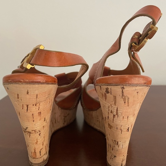 Chloe brown leather cork wedges size 39.5/US 8 (run very small) - Picture 7 of 7